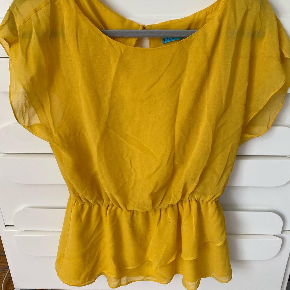 Alice + Olivia Mustard Top